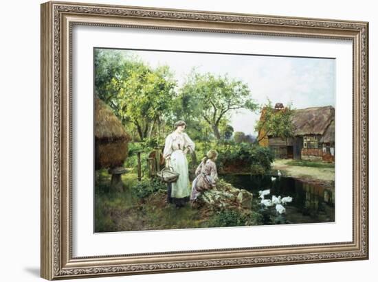 Feeding the Ducks-Henry John Yeend King-Framed Giclee Print