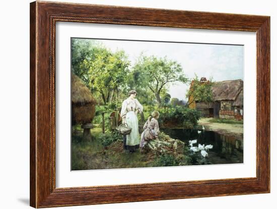 Feeding the Ducks-Henry John Yeend King-Framed Giclee Print