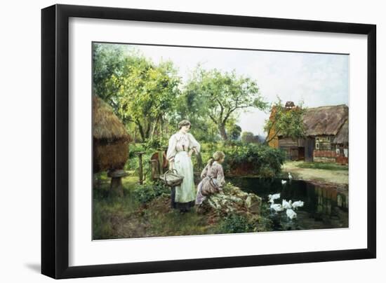 Feeding the Ducks-Henry John Yeend King-Framed Giclee Print