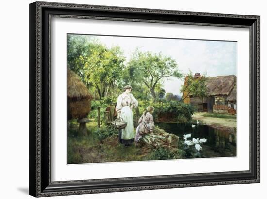 Feeding the Ducks-Henry John Yeend King-Framed Giclee Print