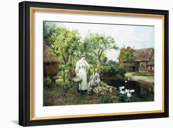 Feeding the Ducks-Henry John Yeend King-Framed Giclee Print