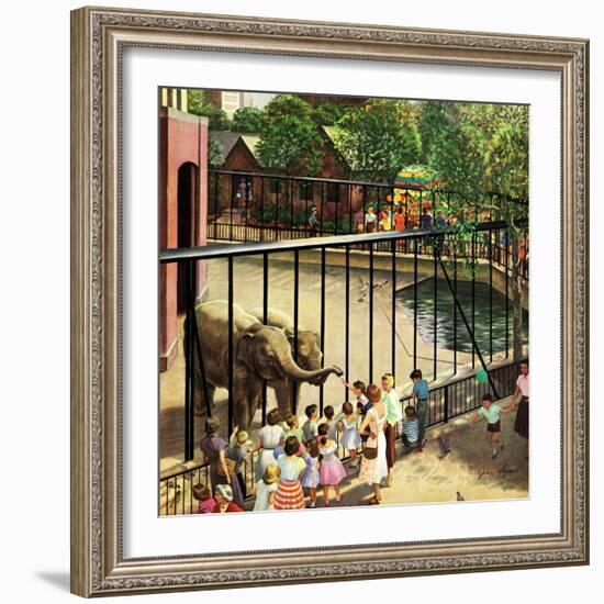 "Feeding the Elephants", July 25, 1953-John Clymer-Framed Giclee Print