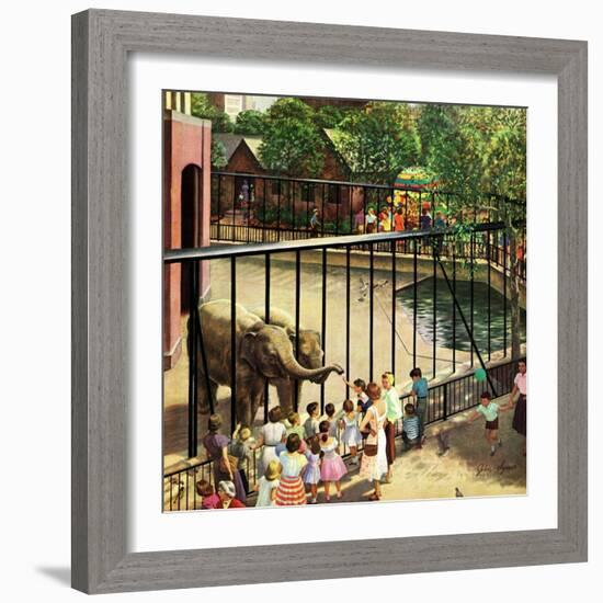 "Feeding the Elephants", July 25, 1953-John Clymer-Framed Giclee Print