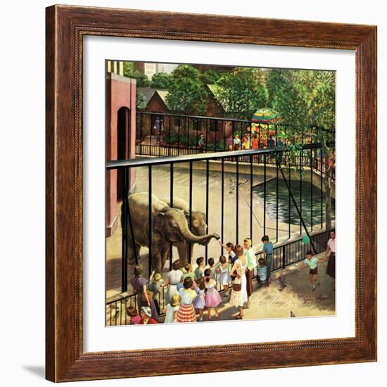 "Feeding the Elephants", July 25, 1953-John Clymer-Framed Giclee Print