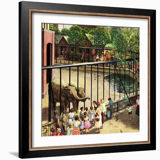 "Feeding the Elephants", July 25, 1953-John Clymer-Framed Giclee Print