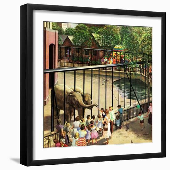 "Feeding the Elephants", July 25, 1953-John Clymer-Framed Giclee Print