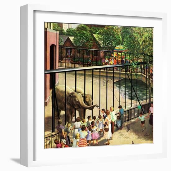 "Feeding the Elephants", July 25, 1953-John Clymer-Framed Giclee Print