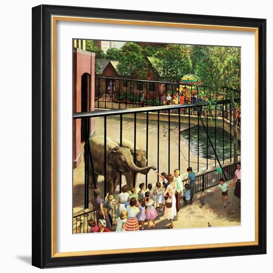 "Feeding the Elephants", July 25, 1953-John Clymer-Framed Giclee Print