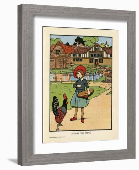 Feeding the Fowls-Charles Robinson-Framed Art Print