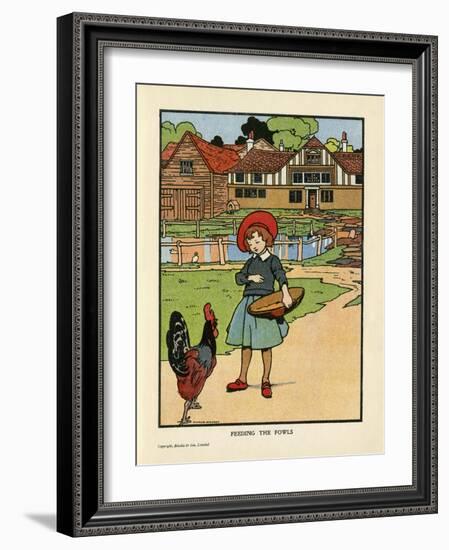 Feeding the Fowls-Charles Robinson-Framed Art Print