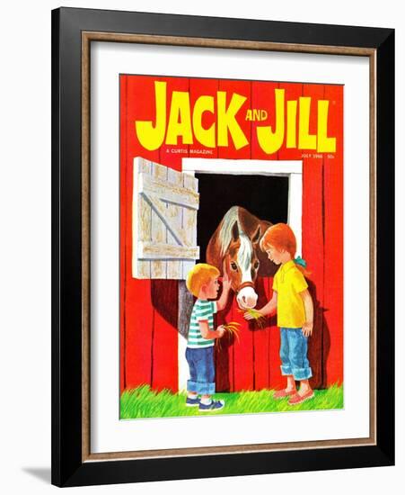 Feeding the Horse - Jack and Jill, July 1966-Beth Krush-Framed Giclee Print