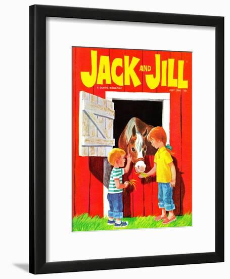 Feeding the Horse - Jack and Jill, July 1966-Beth Krush-Framed Giclee Print