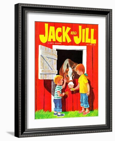 Feeding the Horse - Jack and Jill, July 1966-Beth Krush-Framed Giclee Print