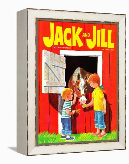 Feeding the Horse - Jack and Jill, July 1966-Beth Krush-Framed Premier Image Canvas