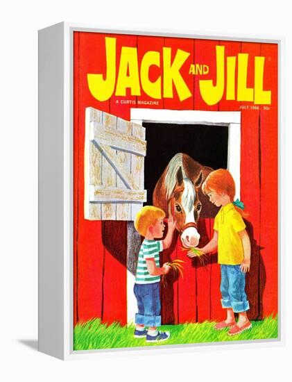 Feeding the Horse - Jack and Jill, July 1966-Beth Krush-Framed Premier Image Canvas