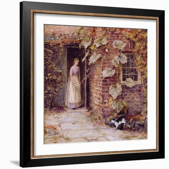 Feeding the Kitten-Helen Allingham-Framed Giclee Print