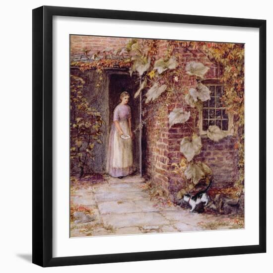 Feeding the Kitten-Helen Allingham-Framed Giclee Print