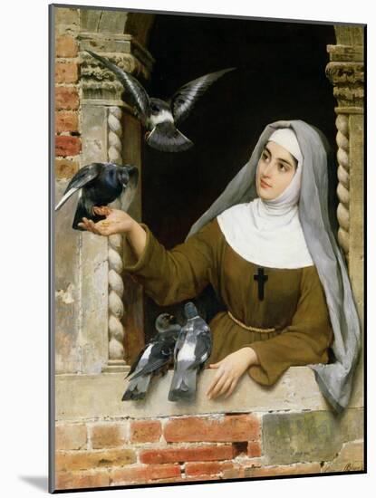 Feeding the Pigeons, 1877-Eugen Von Blaas-Mounted Giclee Print