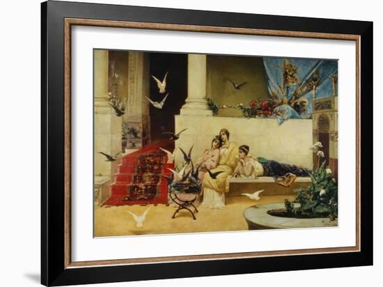 Feeding the Pigeons-Vasilii Kotarbinsky-Framed Giclee Print