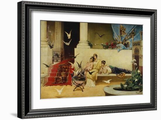 Feeding the Pigeons-Vasilii Kotarbinsky-Framed Giclee Print