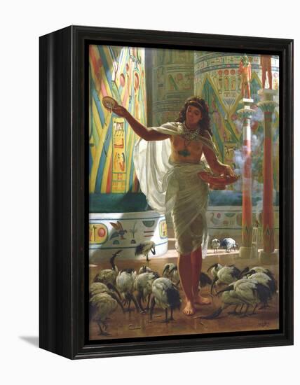 Feeding the Sacred Ibis in the Halls of Karnac-Edward John Poynter-Framed Premier Image Canvas