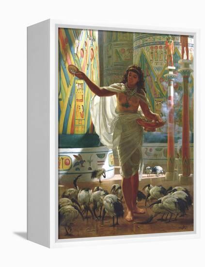 Feeding the Sacred Ibis in the Halls of Karnac-Edward John Poynter-Framed Premier Image Canvas