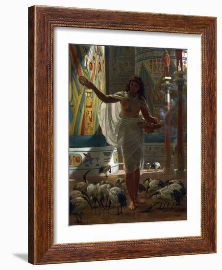 Feeding the Sacred Ibis in the Halls of Karnak Par Poynter, Edward John (1836-1919), 1871 - Oil on-Edward John Poynter-Framed Giclee Print