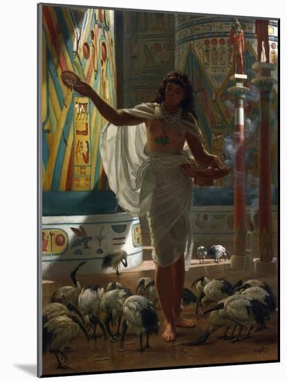 Feeding the Sacred Ibis in the Halls of Karnak Par Poynter, Edward John (1836-1919), 1871 - Oil on-Edward John Poynter-Mounted Giclee Print