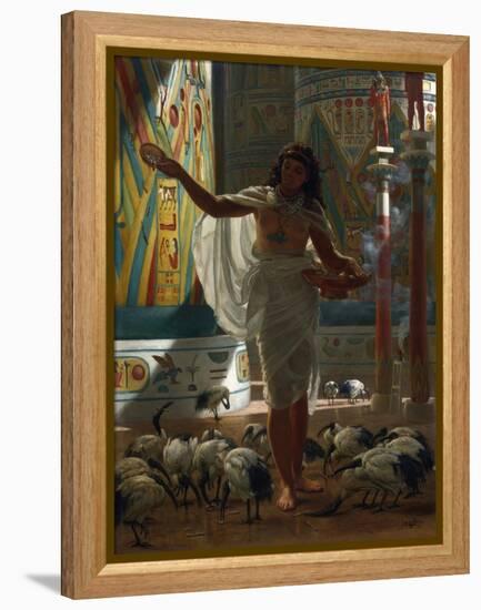 Feeding the Sacred Ibis in the Halls of Karnak Par Poynter, Edward John (1836-1919), 1871 - Oil on-Edward John Poynter-Framed Premier Image Canvas