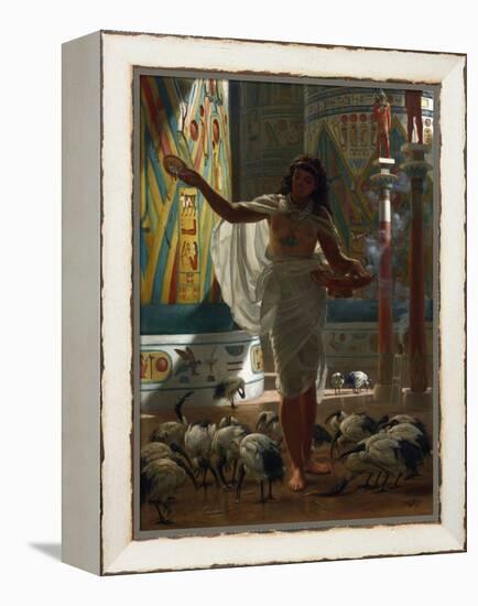 Feeding the Sacred Ibis in the Halls of Karnak Par Poynter, Edward John (1836-1919), 1871 - Oil on-Edward John Poynter-Framed Premier Image Canvas