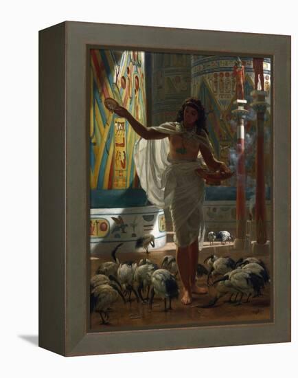 Feeding the Sacred Ibis in the Halls of Karnak Par Poynter, Edward John (1836-1919), 1871 - Oil on-Edward John Poynter-Framed Premier Image Canvas