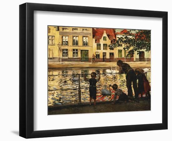 Feeding the Swans-Paul Graf-Framed Giclee Print