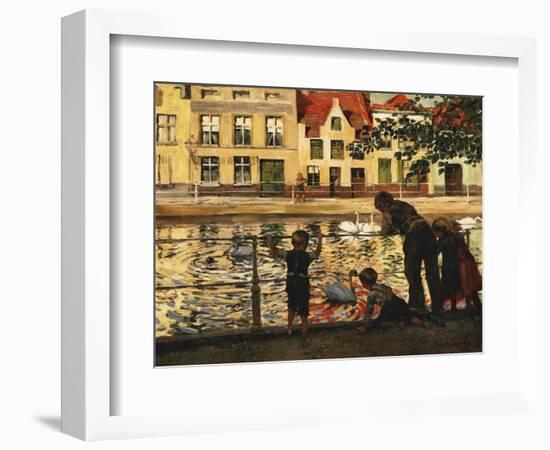 Feeding the Swans-Paul Graf-Framed Giclee Print