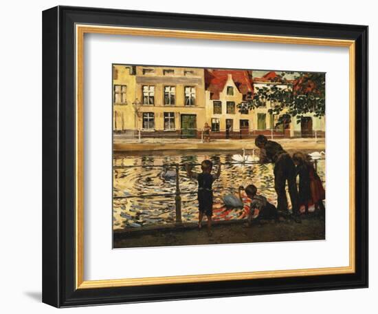 Feeding the Swans-Paul Graf-Framed Giclee Print