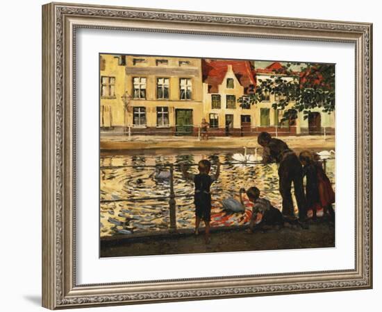 Feeding the Swans-Paul Graf-Framed Giclee Print