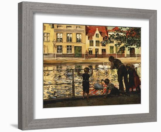 Feeding the Swans-Paul Graf-Framed Giclee Print