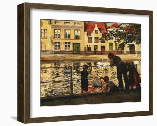 Feeding the Swans-Paul Graf-Framed Giclee Print