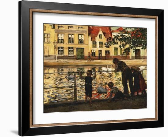 Feeding the Swans-Paul Graf-Framed Giclee Print