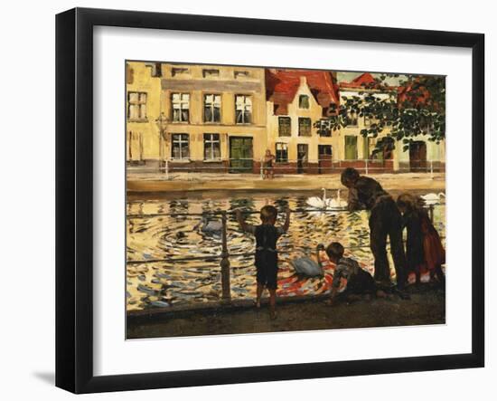 Feeding the Swans-Paul Graf-Framed Giclee Print