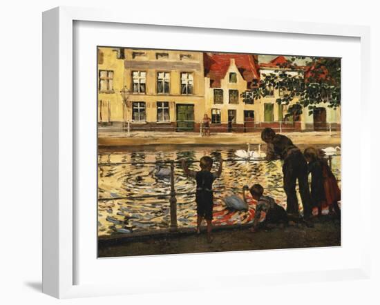 Feeding the Swans-Paul Graf-Framed Giclee Print