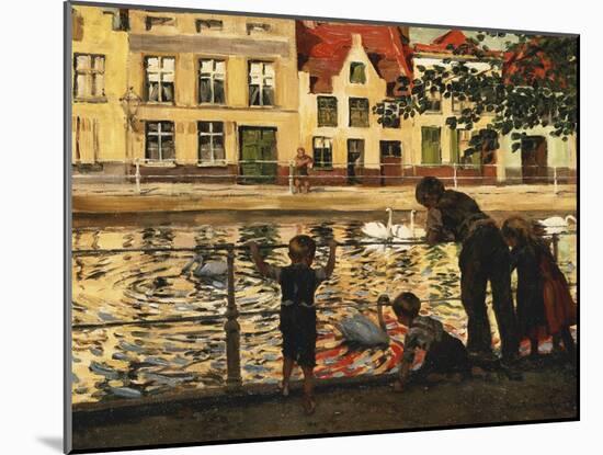 Feeding the Swans-Paul Graf-Mounted Giclee Print