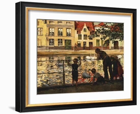 Feeding the Swans-Paul Graf-Framed Giclee Print