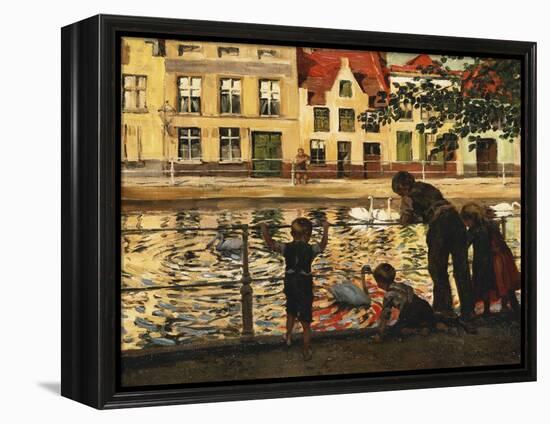 Feeding the Swans-Paul Graf-Framed Premier Image Canvas