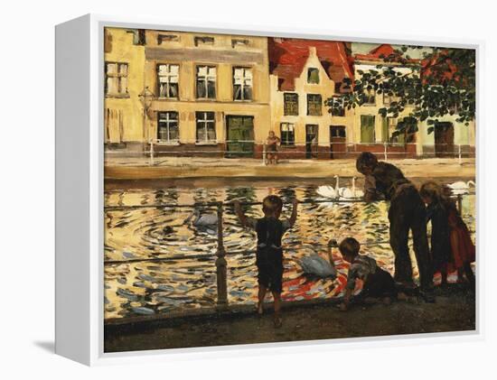 Feeding the Swans-Paul Graf-Framed Premier Image Canvas