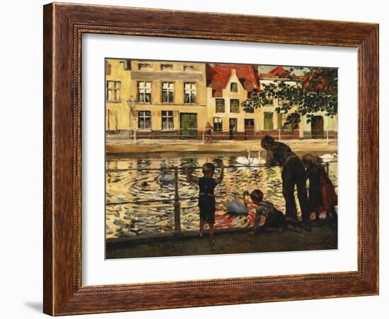 Feeding the Swans-Paul Meyerheim-Framed Giclee Print