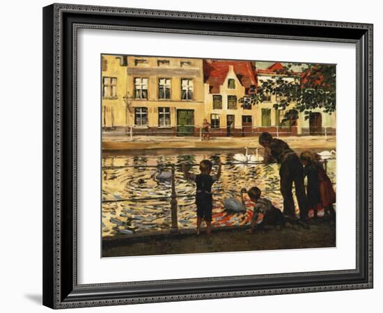 Feeding the Swans-Paul Meyerheim-Framed Giclee Print