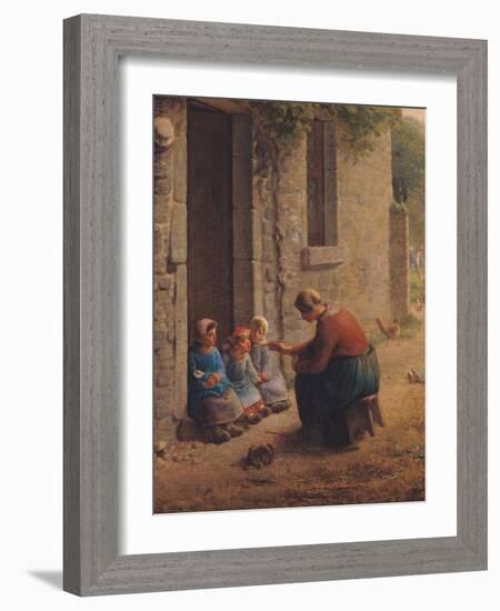 Feeding the Young, 1850-Jean-François Millet-Framed Giclee Print