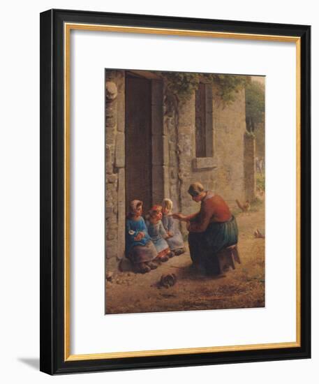 Feeding the Young, 1850-Jean-François Millet-Framed Giclee Print