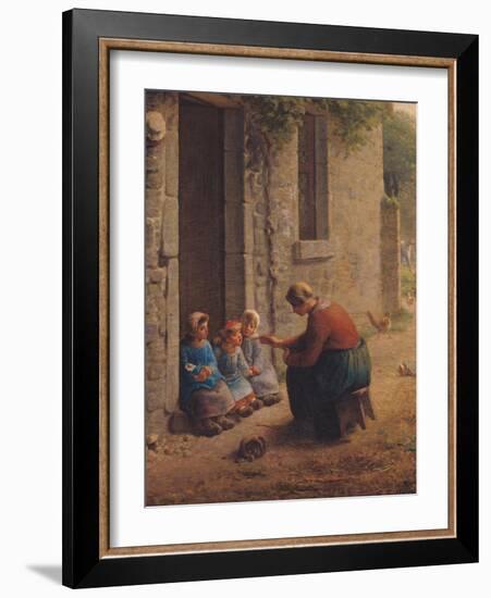 Feeding the Young, 1850-Jean-François Millet-Framed Giclee Print