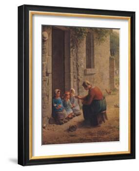 Feeding the Young, 1850-Jean-François Millet-Framed Giclee Print